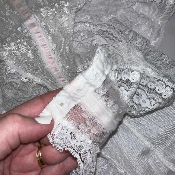 VTG  Tosca of California Pink Rose Satin Lace Teddy Bodysuit Small Snap Bottom - Picture 11 of 15